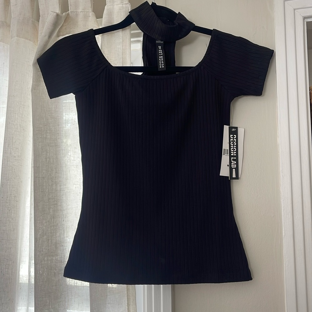 Black Top with‎ Neck Detail
